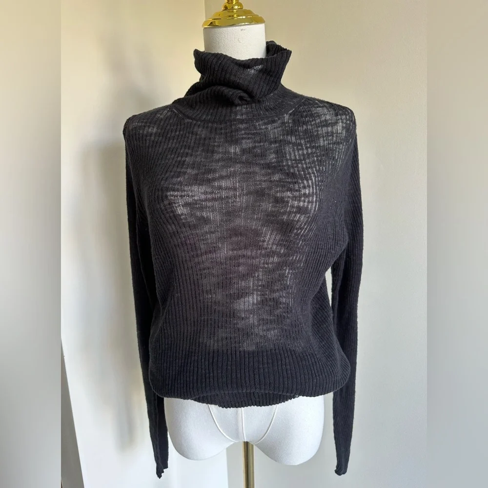 NWT Zara Black Sheer Turtleneck Sweater - Medium - Picture 2 of 9